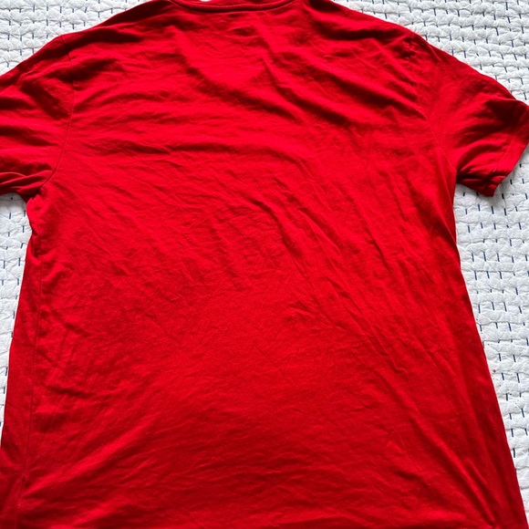 Men’s Large Ralph Lauren Polo Cotton Red V Neck Short Sleeve Tee-Shirt. - Picture 3 of 5